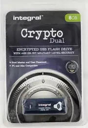 8 GB Integral Crypto USB Flash Drive with AES 256-bit Military Level Security