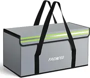 [FIREWESS] Fireproof Document Bag, Safe, Fireproof, Waterproof, 60 x 30 x 30 cm, Fireproof Document Box for A4 Documents, Passbank, Bank File, Money Jewellery, Valuables, Silvery
