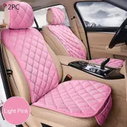 Car Seat Covers Protector Set Universal Auto Front Rear Chair Cushion Pad Warm Plush Automobiles Seat Covers Mat Car Accessories Rose red front 2pc