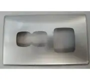 2x HPM EXCEL SINGLE POWERPOINT EXTRA HOLE COVER PLATES 117x73mm Matt Silver