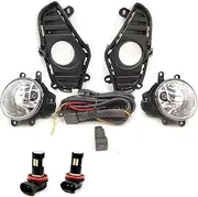 1Set Fog Lights LED Fog Light Headlight,Compatible With Toyota RAV4 RAV 4 XA50 2019 2020 2021 Halogen Fog Lamp Cover Grille Bezel Frame(LED Kit)