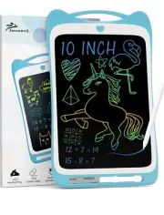 Kids Drawing Pad Doodle Board10”colorful Toddler Scribbler Board Erasable LCD Bl