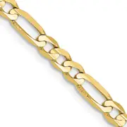 18 Inch 10K 4mm Concave Open Figaro Chain