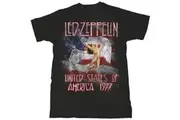 Led Zeppelin - Stars N' Stripes USA '77. Unisex Large T-Shirt - Black