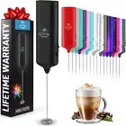 Stainless Steel Electric Milk Frother Handheld Whisk Coffee Frother Mini Blender
