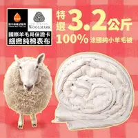 在飛比找森森購物網優惠-《田中保暖試驗所》3.2kg 法國100%純小羊毛被 高織密