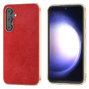 Retro Litchi Texture Electroplating Pu Leather Coated Pc+tpu Case For Samsung Galaxy S23 Fe