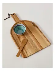 [Heritage] Provence Serving Paddle Board Set of 3 in Natural/Blue