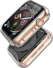 Piuellia [2-Pack] Transparent Case for Apple Watch Series 6 / SE/Series 5 / Series 4 Screen Protector 44mm, 2020 New iWatch Overall Protective Case TPU HD Clear Ultra-Thin Cover