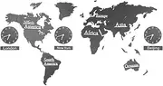 Creative Wall Clock with World Map Design Decorative Multiple Wall Clock Background No Battery Included Unique Wall Art Clock for Home Decor