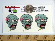 3 - Zombie Heads 2" Hard Hat Toolbox Helmet Sticker H 177