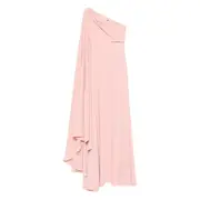 [Solace London] Solace London Yazmin One-shoulder Ruffled Maxi Dress 8 UK PINK