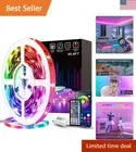 65.6ft Music Sync Color Changing RGB LED Strip Lights - Remote and App Control