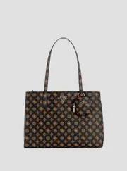 GUESS Women's Brown Logo Power Play Tote Bag