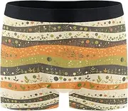 [FRODOTGV] Sprouting Plants Striped Mens Boxer Brief Shorts Running Underwear for Men Underware Interiores Para Hombres