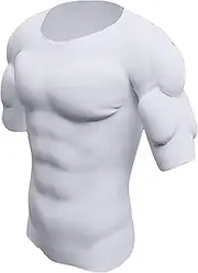 [ARSAVDCG] Men's Fake Chest Muscle Padded T-Shirt, Invisible Simulation Body Shaper Breathable Compression Underwear