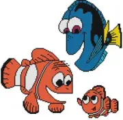 CROSS STITCH+ CRAFT PATTERN Finding Nemo Dad Father Clown Fish Dory Blue Tang