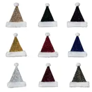 Encrusted Sequins Santa Hat Thicken Plush for Christmas Parties Dress Up Cosplay