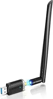 WiFi Adapter for PC Gaming 1300Mbps, USB 3.0 Wireless Adapter Dual Band 5GHz 802.11 AC WiFi Dongle 5dBi Antenna Support Desktop Laptop Windows XP/Vista/7/8/10 Mac, USB Flash Driver Included
