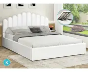 ALFORDSON Bed Frame King Size Gas Lift Storage Base Wooden White MILTON