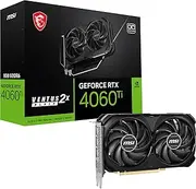 MSI GeForce RTX 4060 Ti Ventus 2X Black 8G OC Graphics Card - NVIDIA RTX 4060 Ti, 8 GB GDDR6 Memory, 18 Gbps, PCIe 4.0, DLSS3