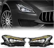 Upgrades Adaptive Matrix Full LED Headlights Headlamp Assembly Replacement Compatible with Maserati Quattroporte M156 2014-2017