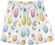 [RPLIFE] Swimming Trunks for Kids, Anti-Chafe Swim Trunks Boys 2 T, Easter Eggs Spring Flowers Pastel