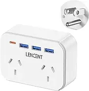 LENCENT Europe Travel Adapter, Type-E/F Power Plug with 2 Outlets & USB-C Charger for AU/NZ to Euro Iceland Bali Spain Germany France Portugal Greece, Cruise Ship Approved