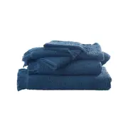 4PK MM Linen Tusca Teal Soft Cotton Face Washer 700GSM Home/Bathroom 33x33cm