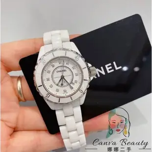 【娜娜二手】 CHANEL 香奈兒 J12 系列 白陶瓷 腕錶/石英錶 女士/手錶 33mm 現貨 免運