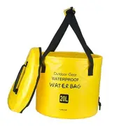 Collapsible Bucket with Lid, Portable Folding Water Bucket 10L with Lid Yellow