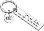 [Guqqeuc] Husband Boyfriend BF Gifts from Wife Girlfriend - Drive Safe Keychain for Him Valentines Day Gifts for Fiance Hubby from Fiancee Wifey Anniversary Birthday Gifts for His