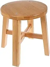 SWOOMEY 1Pc Natural Bamboo Stool Slip Small Footstool for Adults Lightweight Household Furniture for Bathroom Kitchen and Brown Color