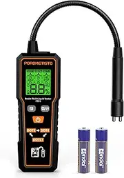 Brake Fluid Tester POROMETISTO FT01, Brake Fluid Moisture Tester with 8.5-Inch Corrosion Resistance Probe, Brake Fluid Detector with Flashlight, Data Hold, Backlight Alarm for DOT3, DOT4, DOT5.1-Black