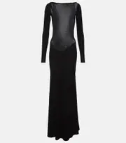 [Alex Perry] Alex Perry Open-back jersey gown AU 12 black