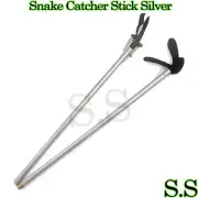 60" Snake Catcher Silver color Stick - Rattlesnake Catcher & Grabber