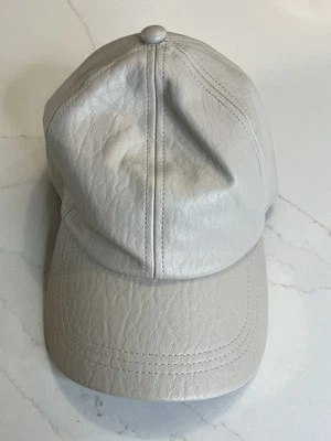 A New Day Women’s Cream Baseball Hat Adjustable Imitation Leather OSFM
