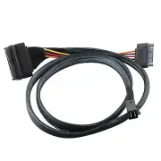 12GB/s Mini SAS Cable SFF 8643 to SFF 8639 NVMe SSD With 15 Pin SATA Power t