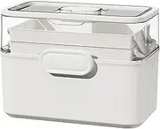 Medicine Box | Medicine Supply Organizer Storage Box,3-Tier Crafts Containers with Lids Handles for Family, Women, Men, Senior, Grandmother