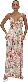 [Heychic] Women’s Odessa Maxi Dress with Adjustable Straps, V-Neck Lace Detail & Elasticated High Waist