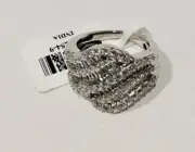 Bella Luce 4.65 cTW Baguette And Round Rhodium Plated Sterling, Silver Ring