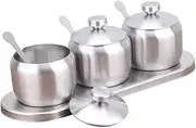 PRETYZOOM 1Set Spice Box with Lid Multi Purpose Condiment Holder for Kitchen Storage for Sugar Salt Pepper Tea and More Design