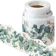 Self Adhesive Eucalyptus Die-Cut Border Trim for Bulletin Boards - Leaves Classroom Decorations, Back to School, Office Chalkboard Decors - 49.2 Feet