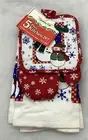 Christmas Kitchen Linen Set 5pc Snowman Towels, Potholders, And Oven Mitt New