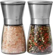 Salt and Pepper Grinder Set – Manual Salt Grinder and Pepper Mill for Black Pepp