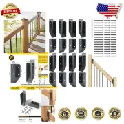 Corrosion-Resistant Black Deck Railing Brackets for Stair Handrail Installation