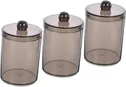 Gatuida 3 Pack Black Cotton Pad Swab Holder Jars Bathroom Organizers Lid Small Jars for Storage
