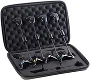 Fishing Alarm, 4Pcs Fishing Bite Alarm Led 4 Color Universal Bite Indicator Portable Reusable with Zipper Storage Bag, Equipment