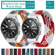 Nylon Elastic Braided Solo Loop Strap Fit Samsung Galaxy Watch 3 45 41 46mm