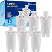 Water Filter Replacement for Brita Pitcher -6 Pack Filters Fits Brita Classic OB03,35557,Mavea 107007,Standard Pitcher Everyday,Atlantis,Bella,Slim